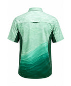 Custom Fishing Jersey – Green Gradient Button-Up, Wholesale, Low MOQ, Bulk Sportswear