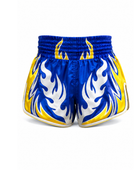 Custom Blue & Yellow Combat Shorts – Team Uniform Wholesale, Low MOQ, Personalized Name & Number