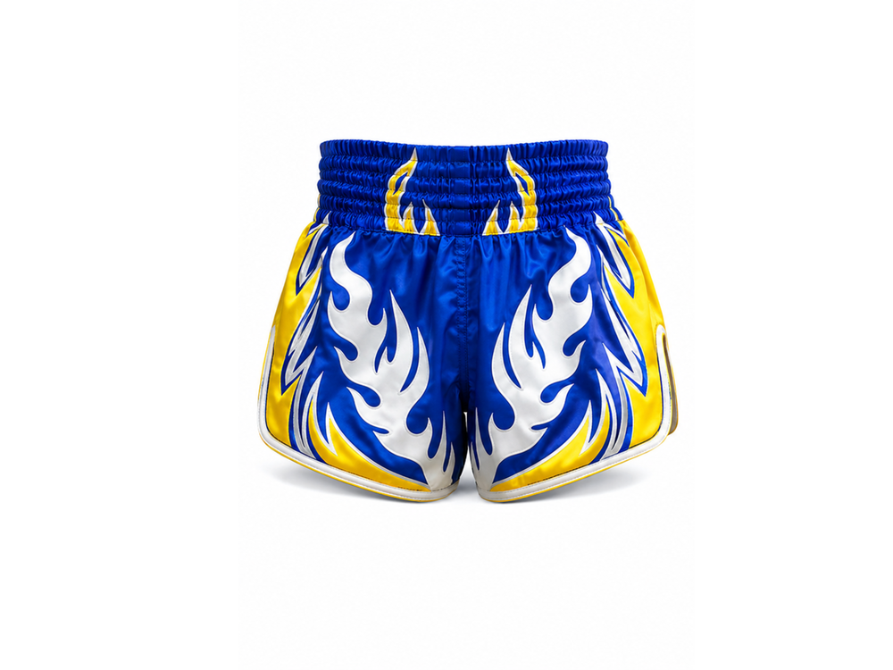 Custom Blue & Yellow Combat Shorts Team Uniform Low MOQ front design preview