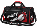 Custom Black Red Rugby Duffel Bag | Wholesale Team Travel Bag for Bulk Orders