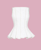 Wholesale Custom White Denim Peplum Top Manufacturer Private Label Corset Style Top