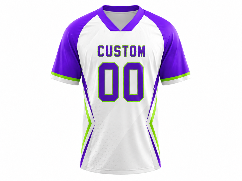 Custom Lacrosse Practice Jersey – White Purple Wholesale Team Training Shirt front design preview