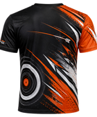 Custom Archery T-Shirt – Black Orange Sublimated Team Shirt for Clubs and Wholesale Buyers