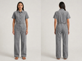 Wholesale Custom Grey Denim Jumpsuit Manufacturer Private Label Zip Front Boilersuit