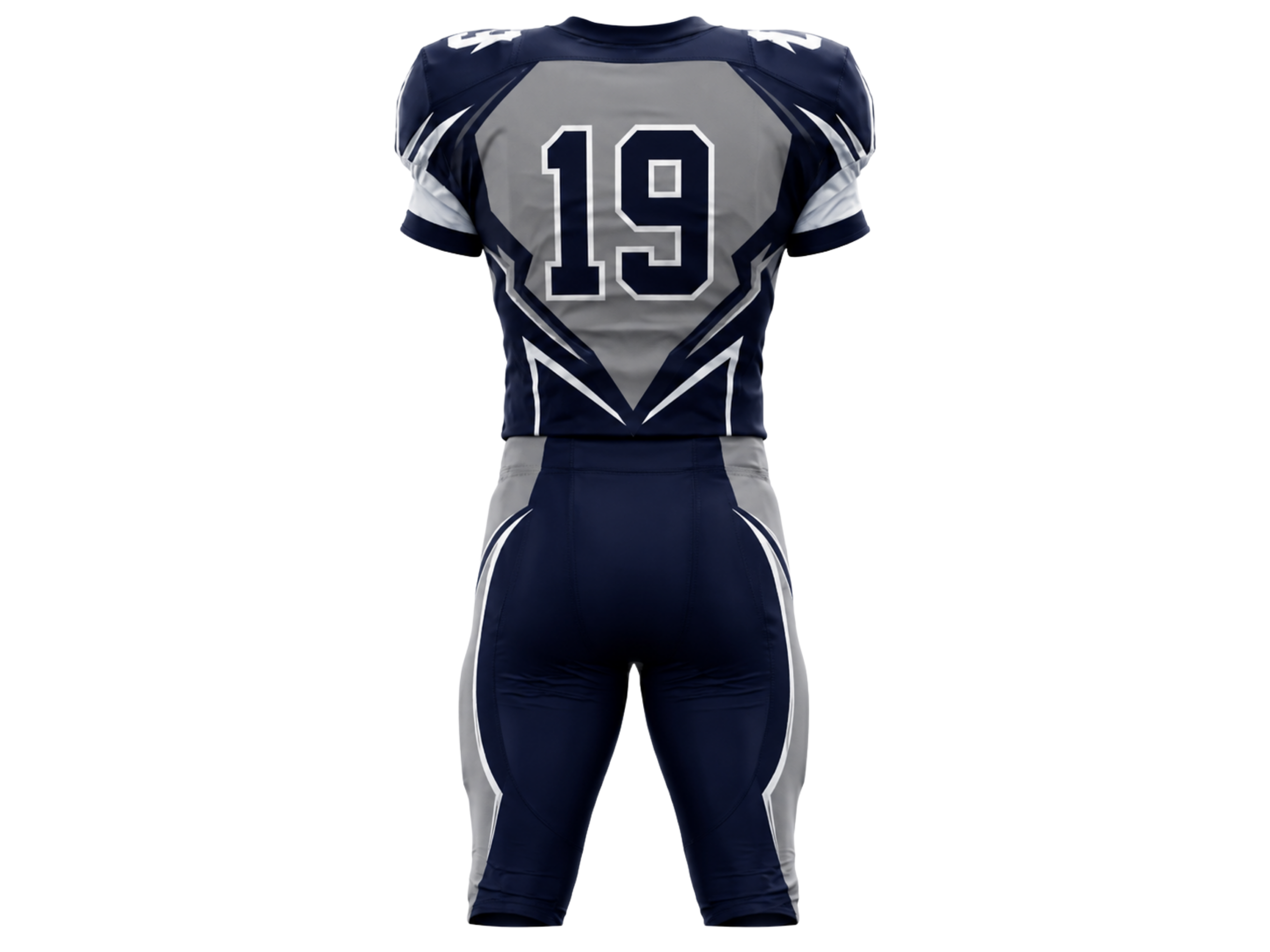 Wholesale Navy and Silver American Football Uniform Set – Polyester Teamwear