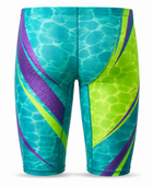 Custom Men’s Swim Jammer – Turquoise Lime Wholesale Team Swimwear