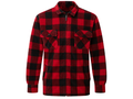 Sherpa Lined Work Shacket B2B Low MOQ Warm Zip Front Layer Red & Black Workwear
