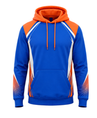Custom Blue Orange Football Hoodie – Wholesale Soccer Team Pullover Hoodie