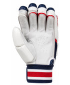 Custom White Navy Red Cricket Batting Gloves – Wholesale Team Cricket Gear