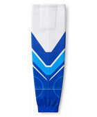 Custom Ice Hockey Socks – White Blue Sublimated Team Hockey Socks for Wholesale Orders