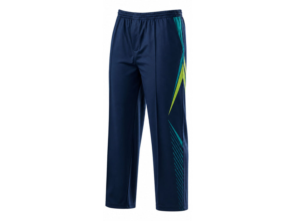 Custom Navy Cricket Trouser – Sublimated Slim Fit Team Pants for Wholesale Clubs front design preview