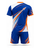 White, Blue & Orange Archery Uniform – Bulk Team Jersey & Shorts, Low MOQ, Wholesale Performance Set