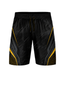 Black & Yellow Teqball Shorts – Bulk Team Shorts, Low MOQ, Wholesale Performance Sportswear