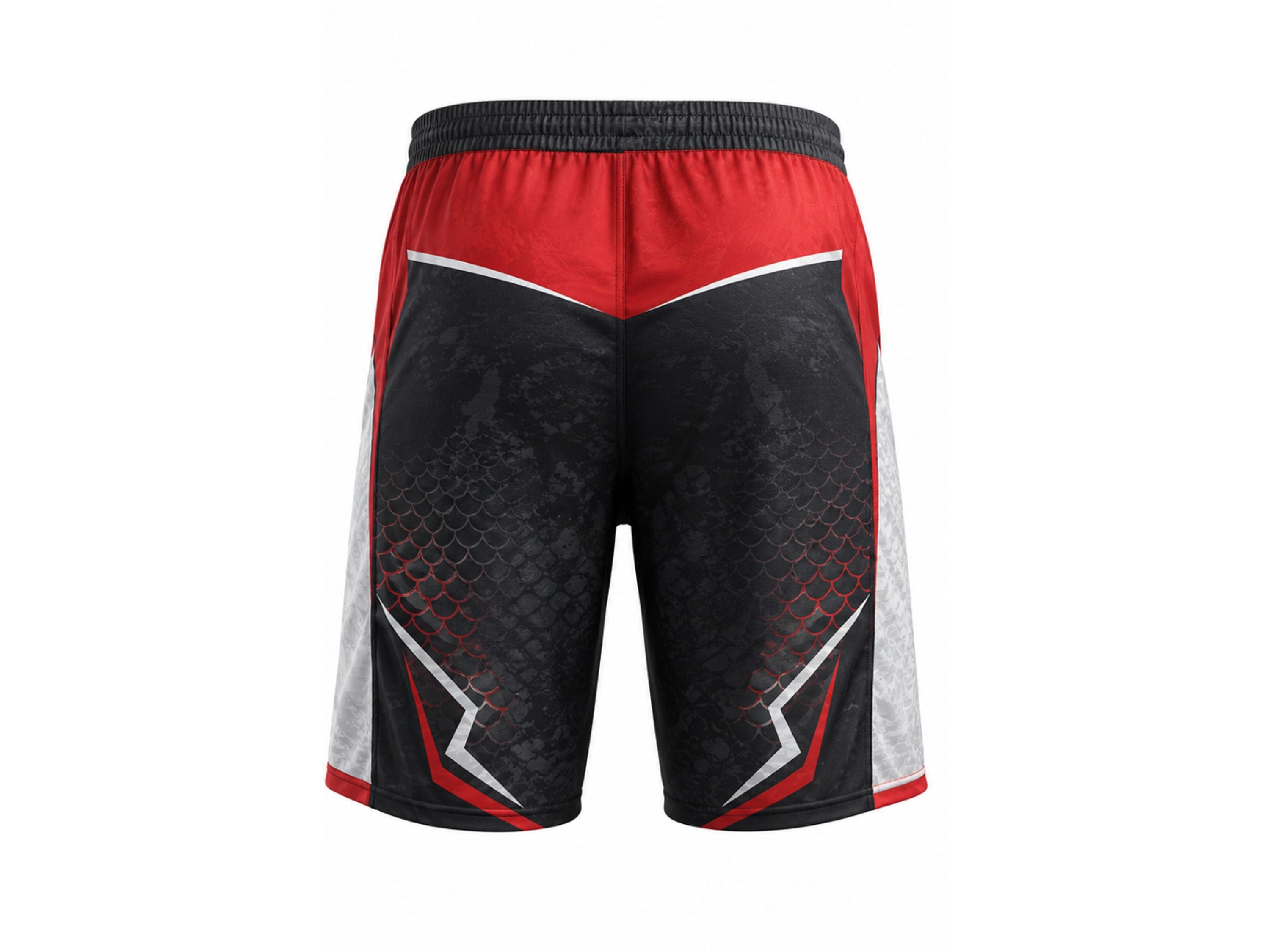 Custom Black Red Fishing Shorts | Wholesale Outdoor Board Shorts for Bulk Orders