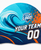 Custom Swim Cap – Turquoise Orange Wholesale Swim Team Cap