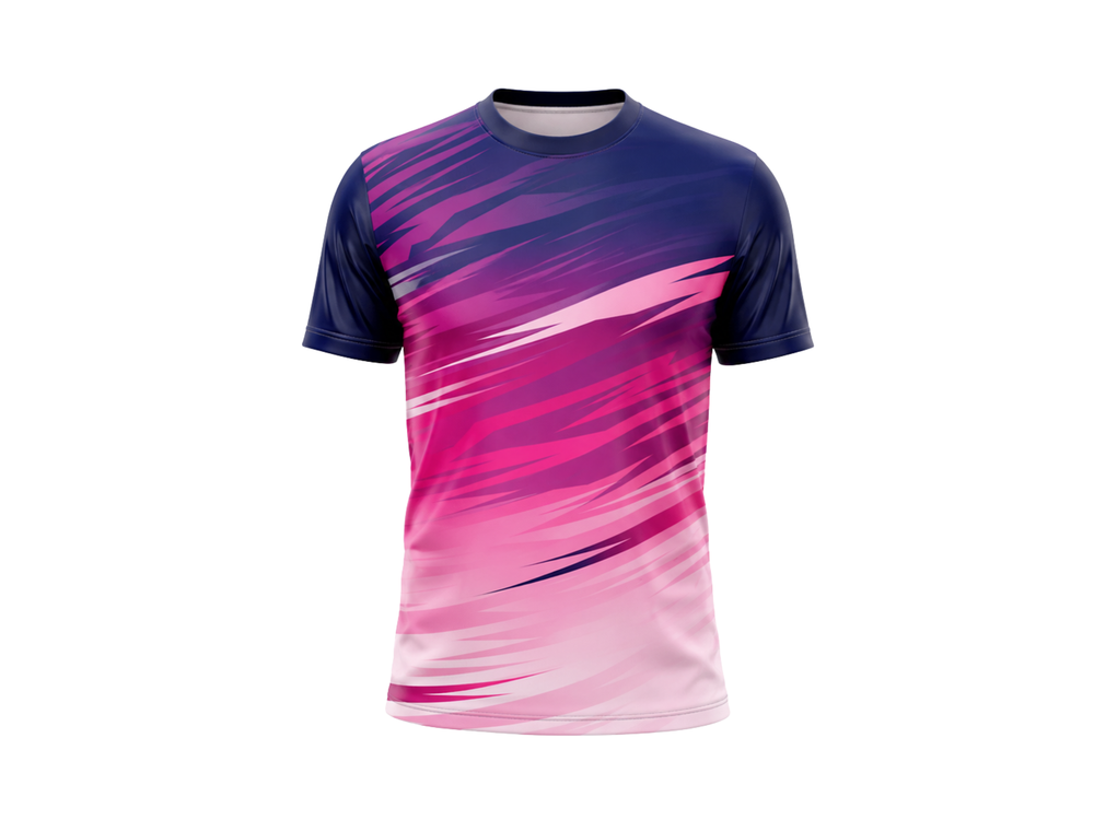 Custom Navy Pink Badminton Training Shirt – Wholesale Team Jersey front design preview