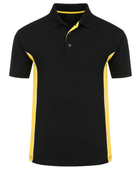 B2B Workwear Polo Shirt Black/Yellow Electrician Low MOQ Custom