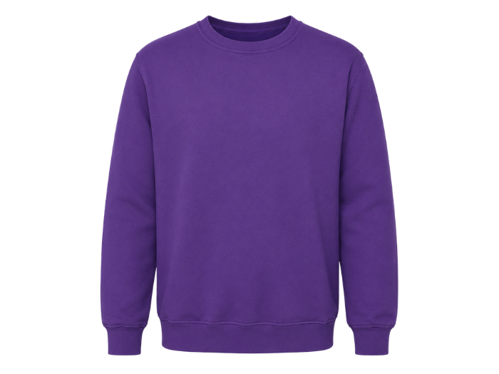 Mechanic Classic Sweatshirt – Low MOQ B2B Crew Neck Workwear Top in Purple front design preview