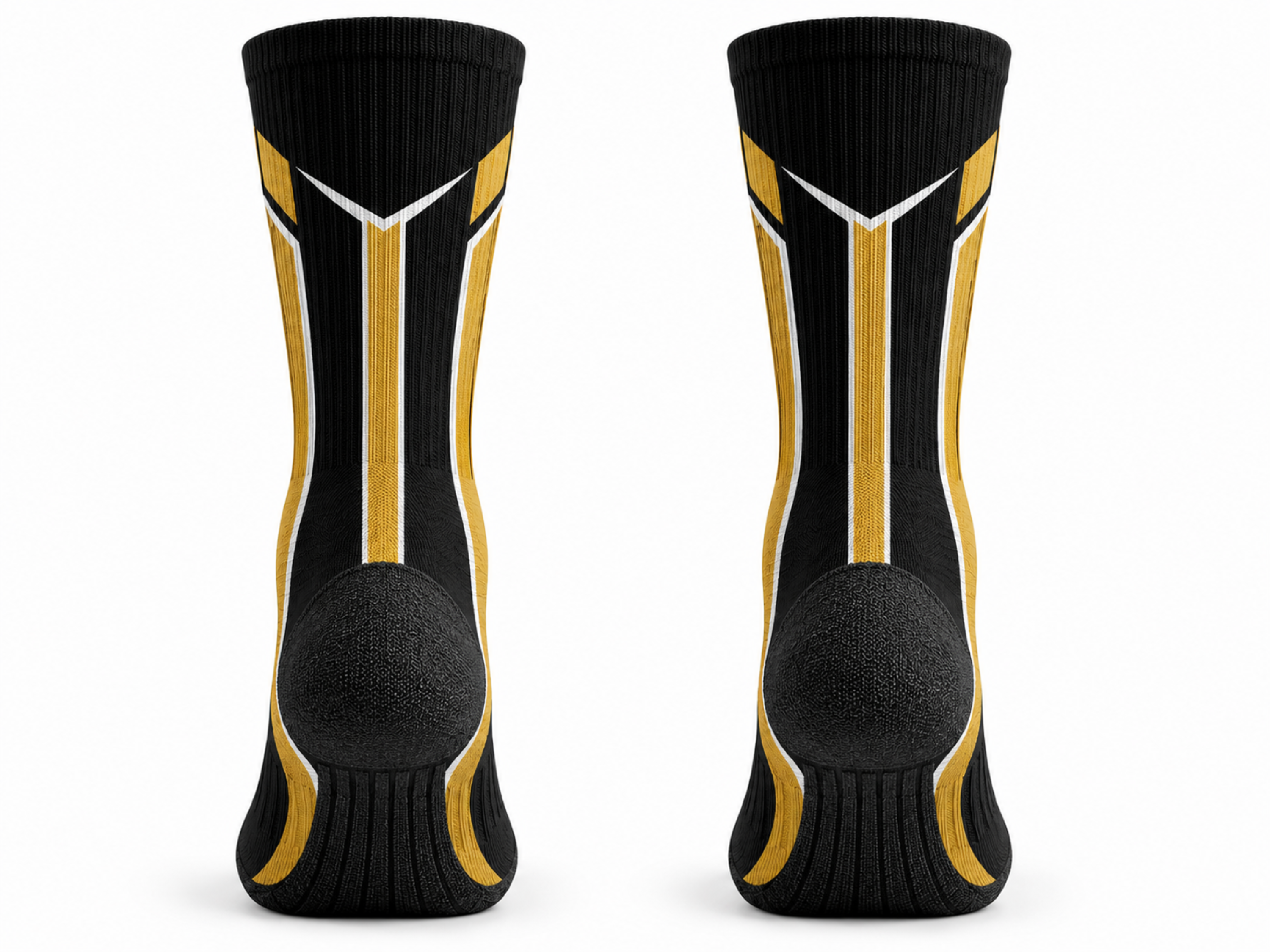 Custom Black Gold Badminton Crew Socks – Wholesale Club Teamwear