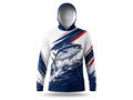 Custom Fishing Hoodie | Wholesale Performance Fishing Hoodie | Navy White Tuna | Apparels Bridge