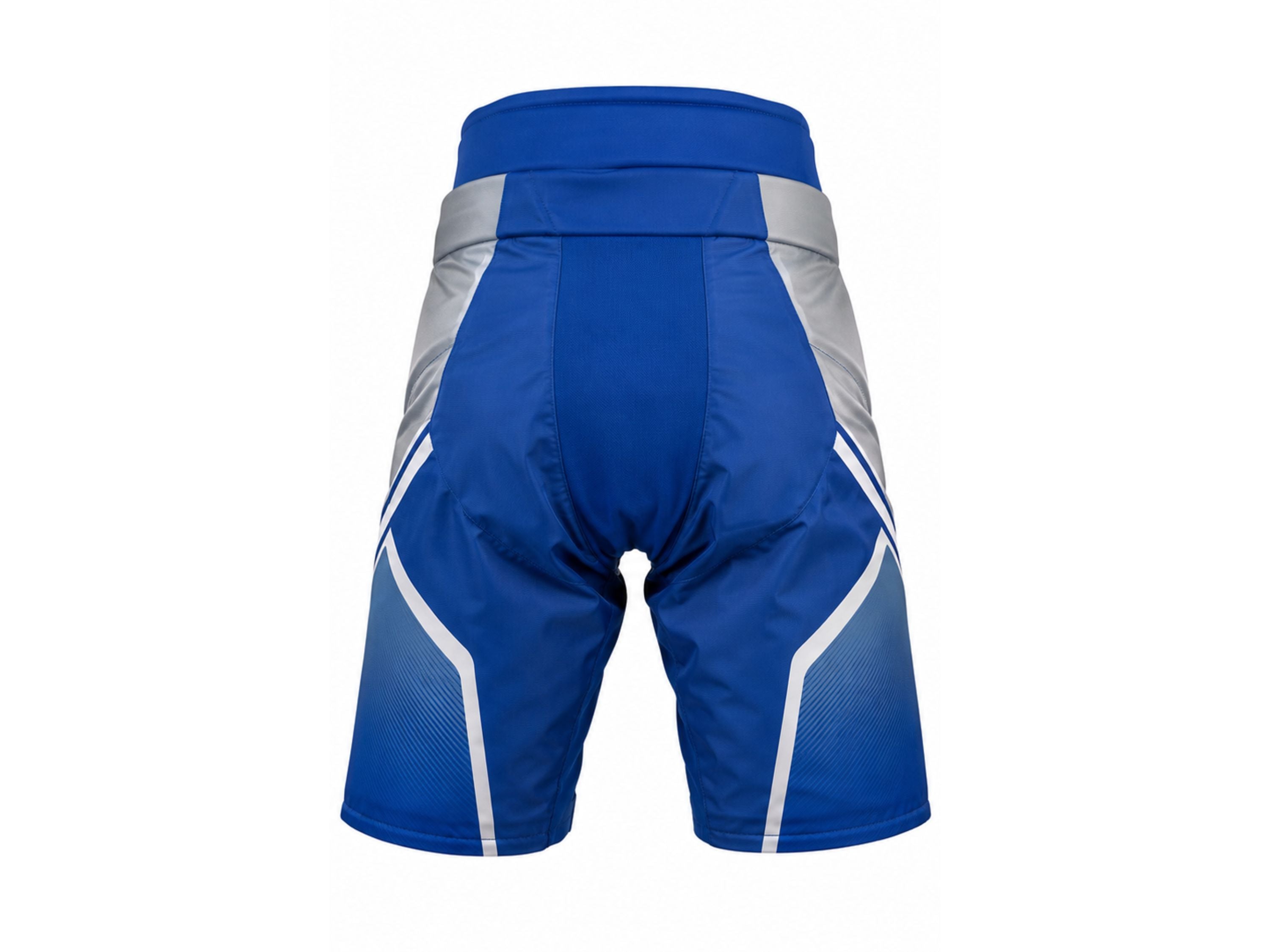 Custom Ice Hockey Pant Shell – Royal Blue Silver Sublimated Hockey Pants Shell Wholesale