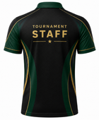 Custom Esports Tournament Staff Polo Shirt | Wholesale Gaming Event Staff Shirt | Black Green Gold | Apparels Bridge