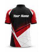 Custom Pickleball Jersey | Wholesale Pickleball Team Polo | Black Red White | Apparels Bridge