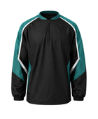 Custom Black Teal Baseball Jacket | Wholesale Team Warmup Jacket for Bulk Orders