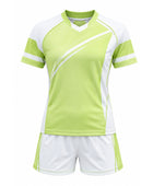 Custom Badminton Uniform – Green & White Team Set, Wholesale, Low MOQ, Bulk Sportswear