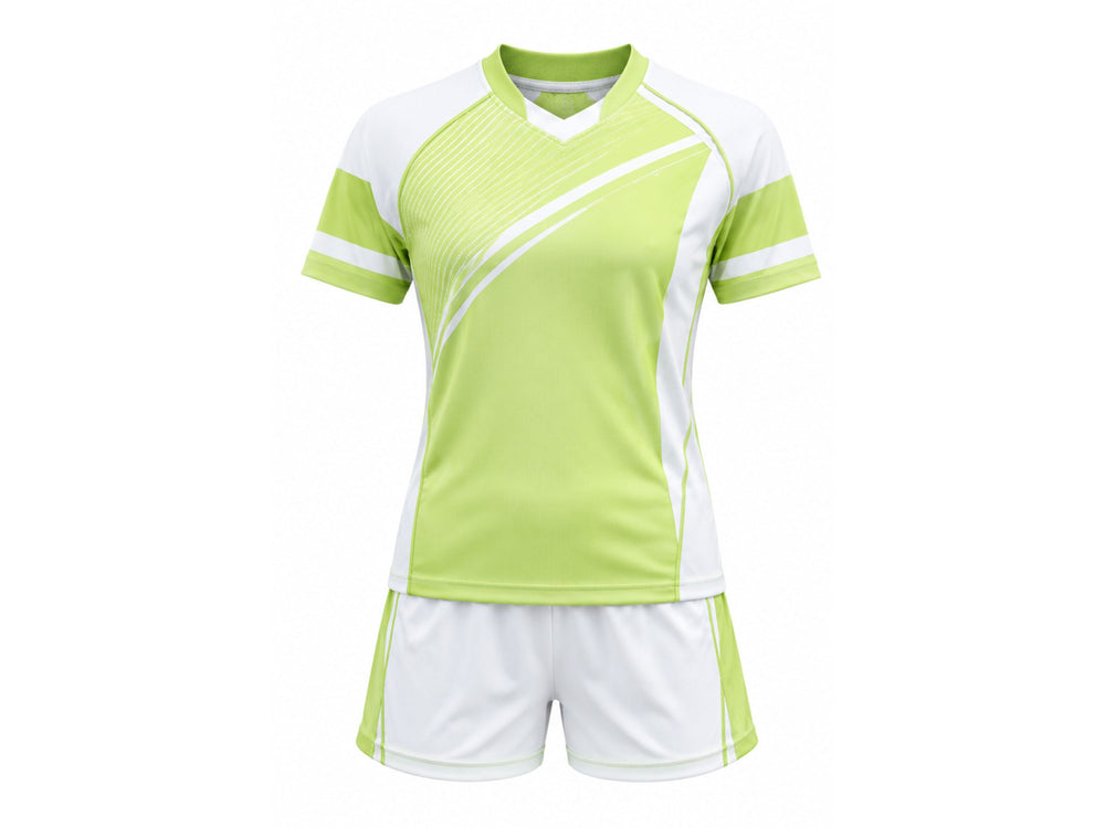 Custom Badminton Uniform Green & White Team Set Wholesale Low MOQ front design preview
