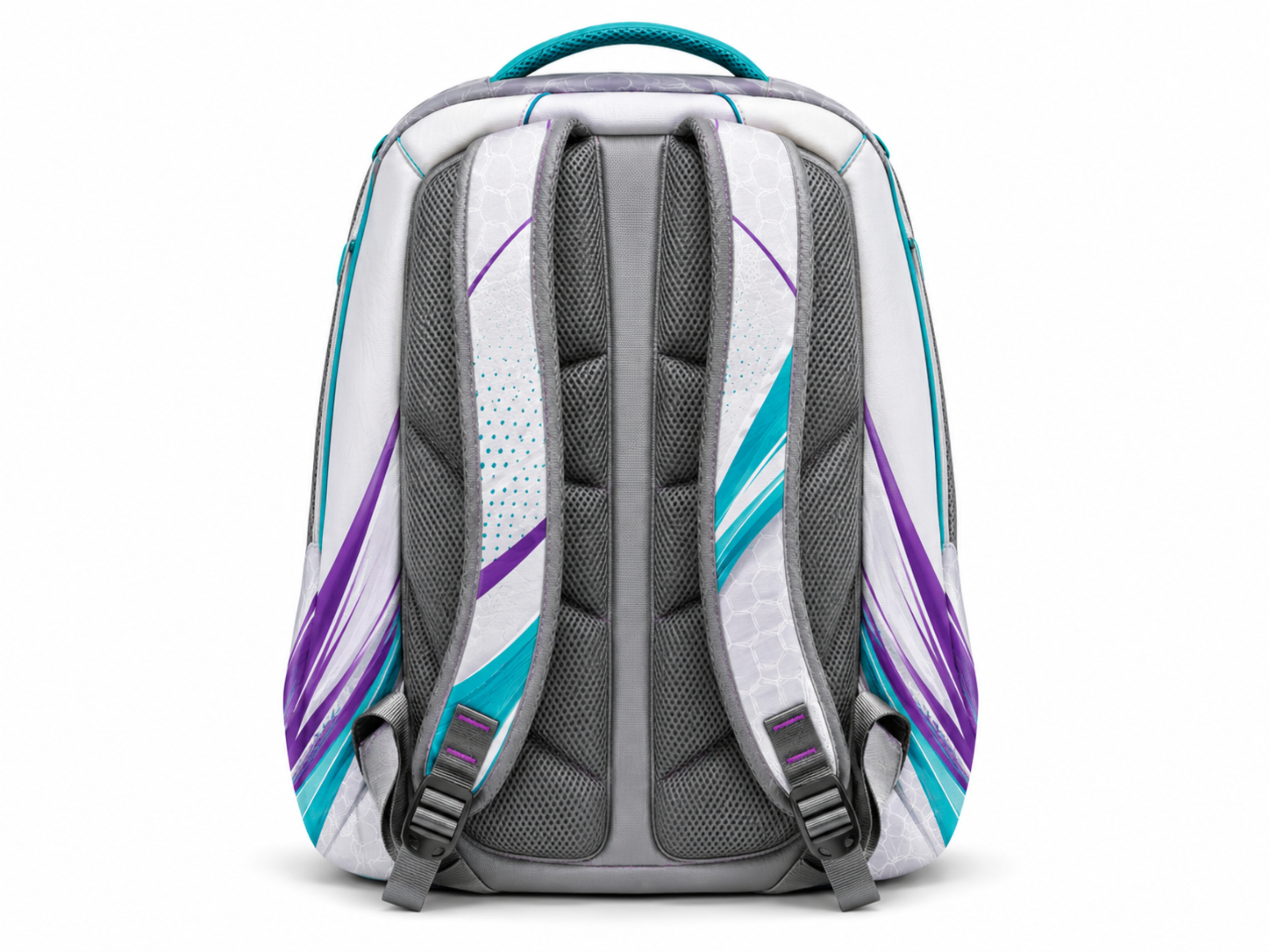 Custom Padel Racket Backpack –  White Cyan Purple Wholesale Bag
