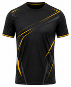 Custom Black Gold Soccer Event Shirt | Wholesale Tournament Team Apparel for Bulk Orders