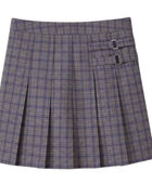 School Plaid Pleated Two-Tab Skort Grey | B2B Low MOQ Wholesale