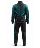 Custom Padel Warm-Up Set –  Black Teal Team Tracksuit Wholesale