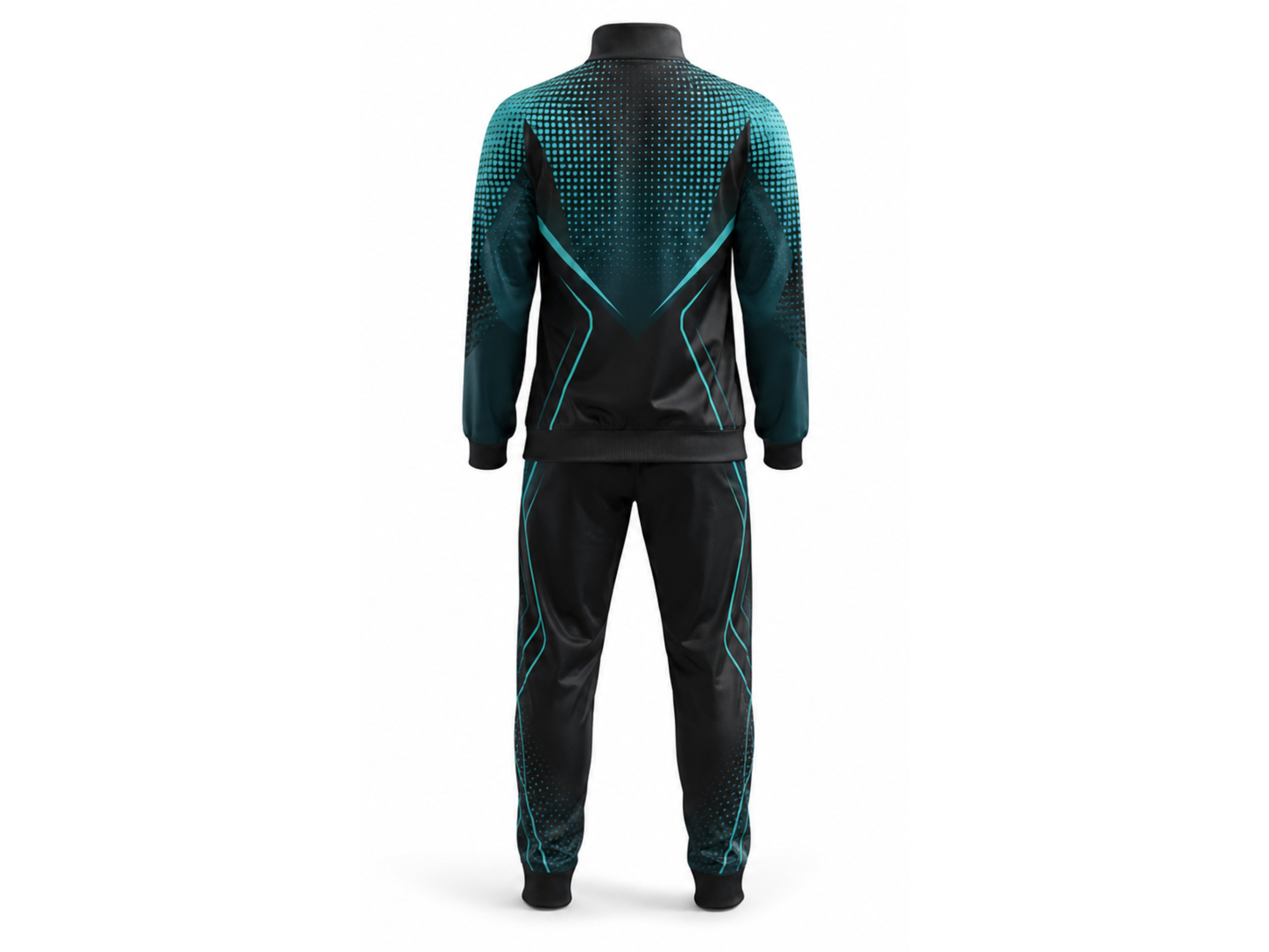 Custom Padel Warm-Up Set –  Black Teal Team Tracksuit Wholesale
