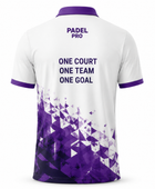 Custom White Purple Padel Polo Shirt – Wholesale Club Teamwear