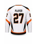 Custom Home Away Ice Hockey Jersey – White Orange Black Sublimated Hockey Team Jersey Wholesale