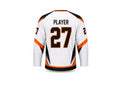 Custom Home Away Ice Hockey Jersey – White Orange Black Sublimated Hockey Team Jersey Wholesale