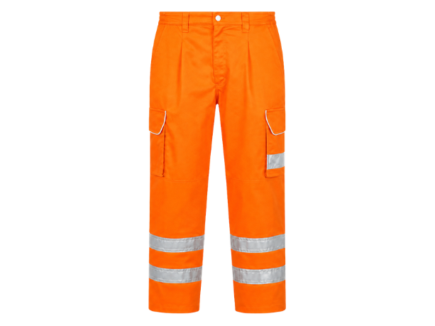 Custom Orange Security Trousers Low MOQ Workwear Manufacturer front design preview