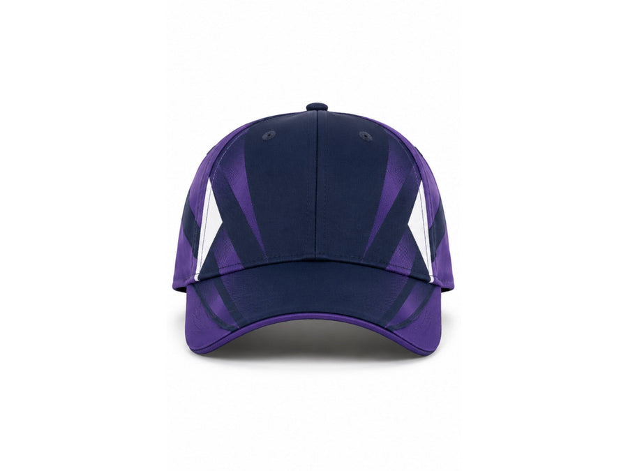 Custom Navy Purple Cricket Cap – Wholesale Team Headwear for Clubs design preview