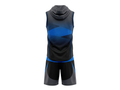Custom Black Blue 7v7 Football Uniform – Sleeveless Hooded Team Set