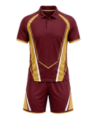 Wholesale Men’s & Youth Athletic Uniform Set – Short-Sleeve Polo & Matching Shorts, Maroon Gold Team Gear