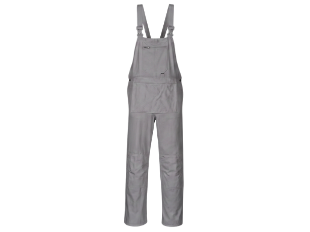 Bib & Brace Trousers Grey for B2B Painting and Decorating Workwear Buyers front design preview