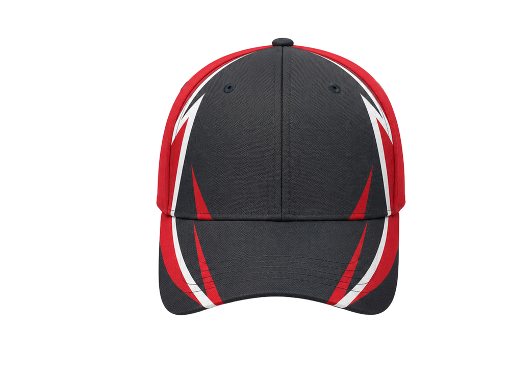 Custom Darts Cap Black Red  B2B Wholesale Tournament Headwear front design preview