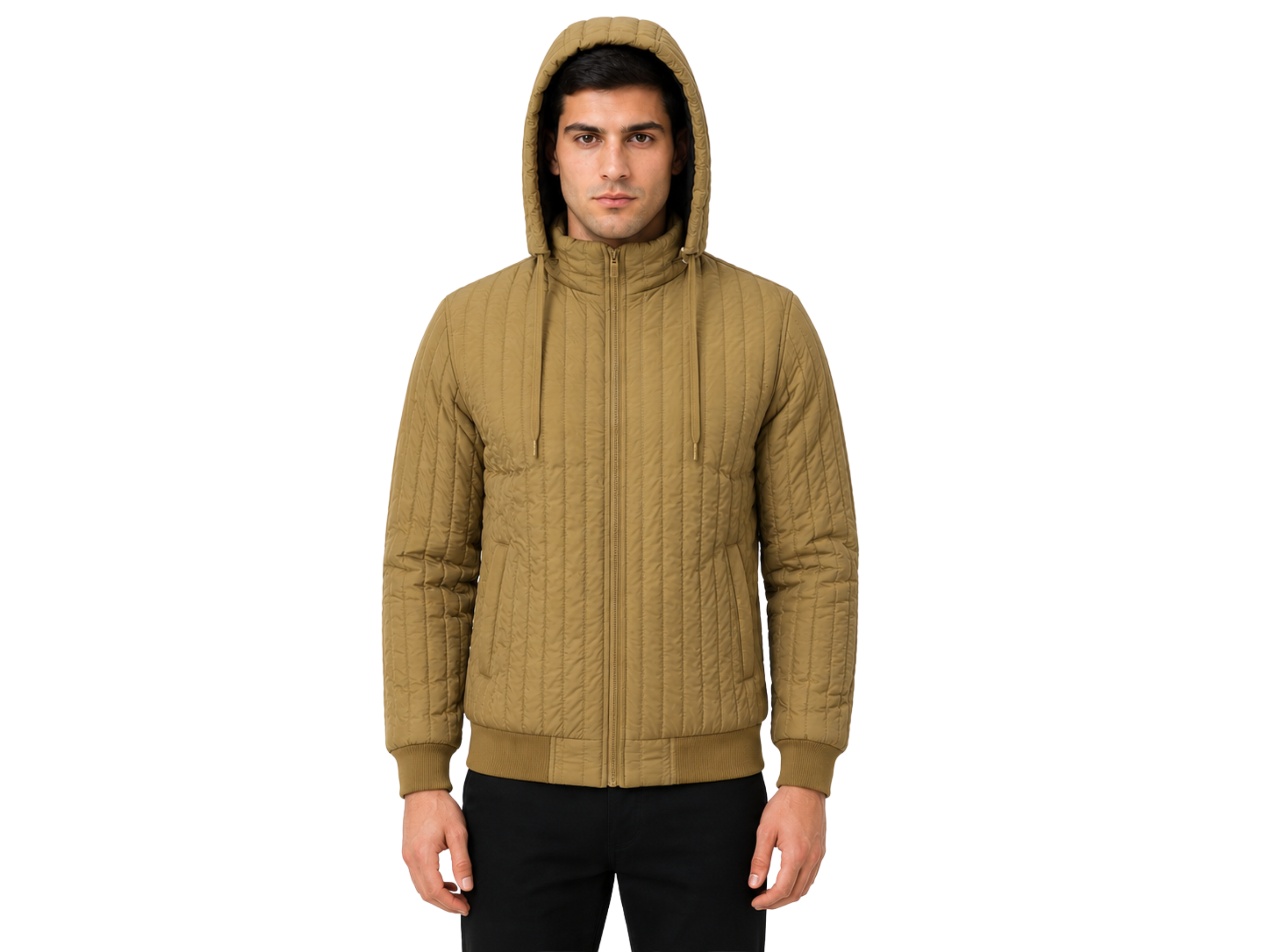 Hooded Vertical-Quilt Puffer Jacket | B2B Low MOQ Manufacturer
