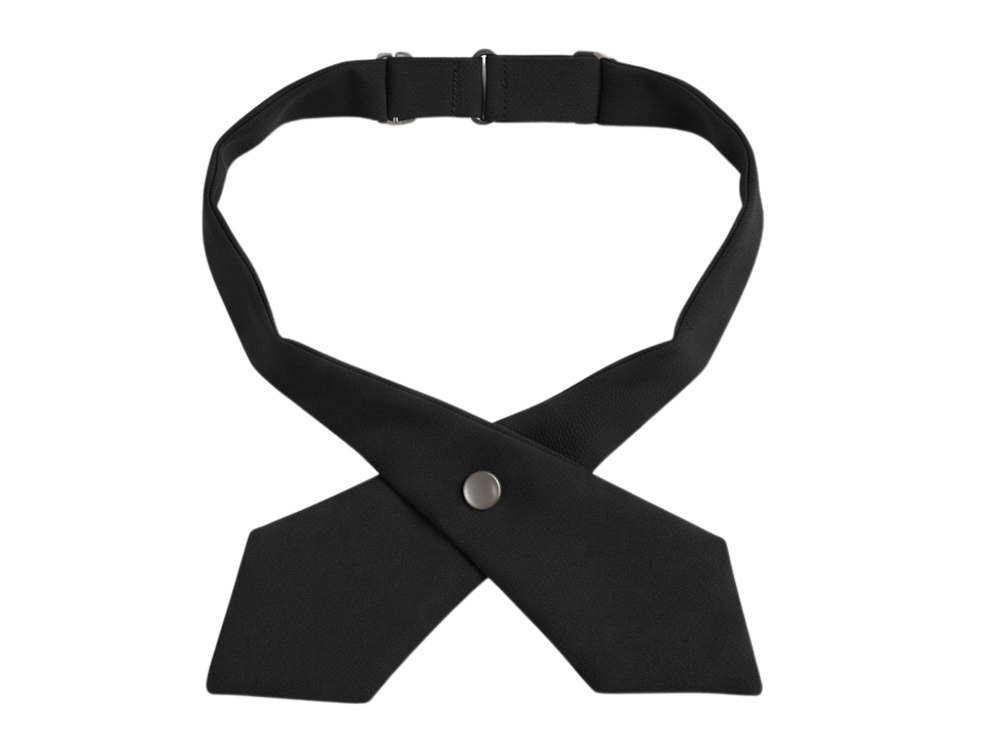 School Adjustable Cross Tie Black | B2B Low MOQ Wholesale front design preview