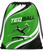 Custom Teqball Drawstring Bag – Green Black Sports Backpack for Wholesale Teamwear Buyers