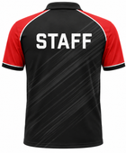 Custom Teqball Coach Staff Polo – Black Red Wholesale Teamwear