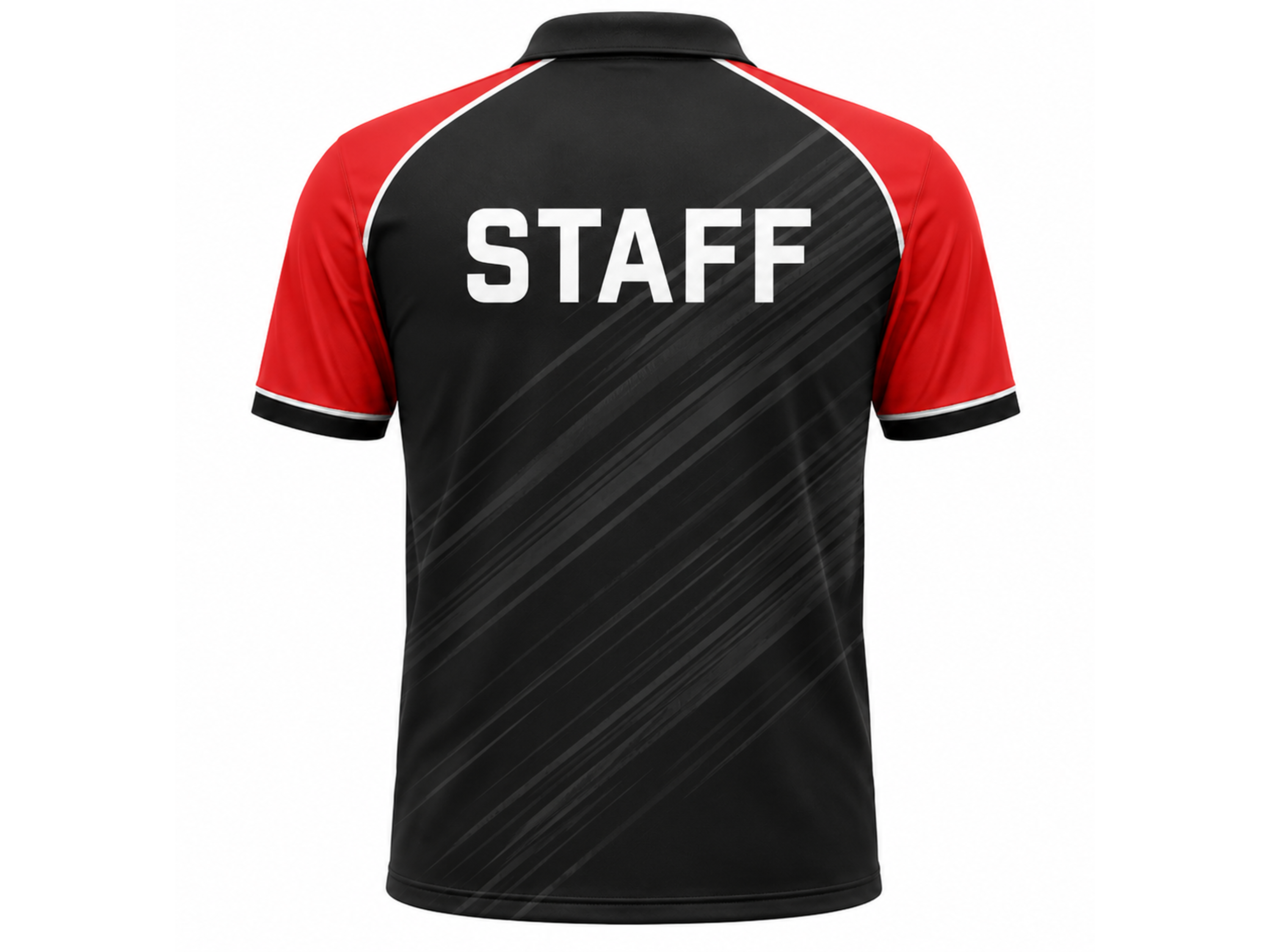 Custom Teqball Coach Staff Polo – Black Red Wholesale Teamwear