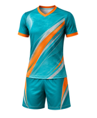 Teal & Orange Men’s Swimming Jersey & Shorts Set – Wholesale, Low MOQ, Bulk Swim Team Uniform